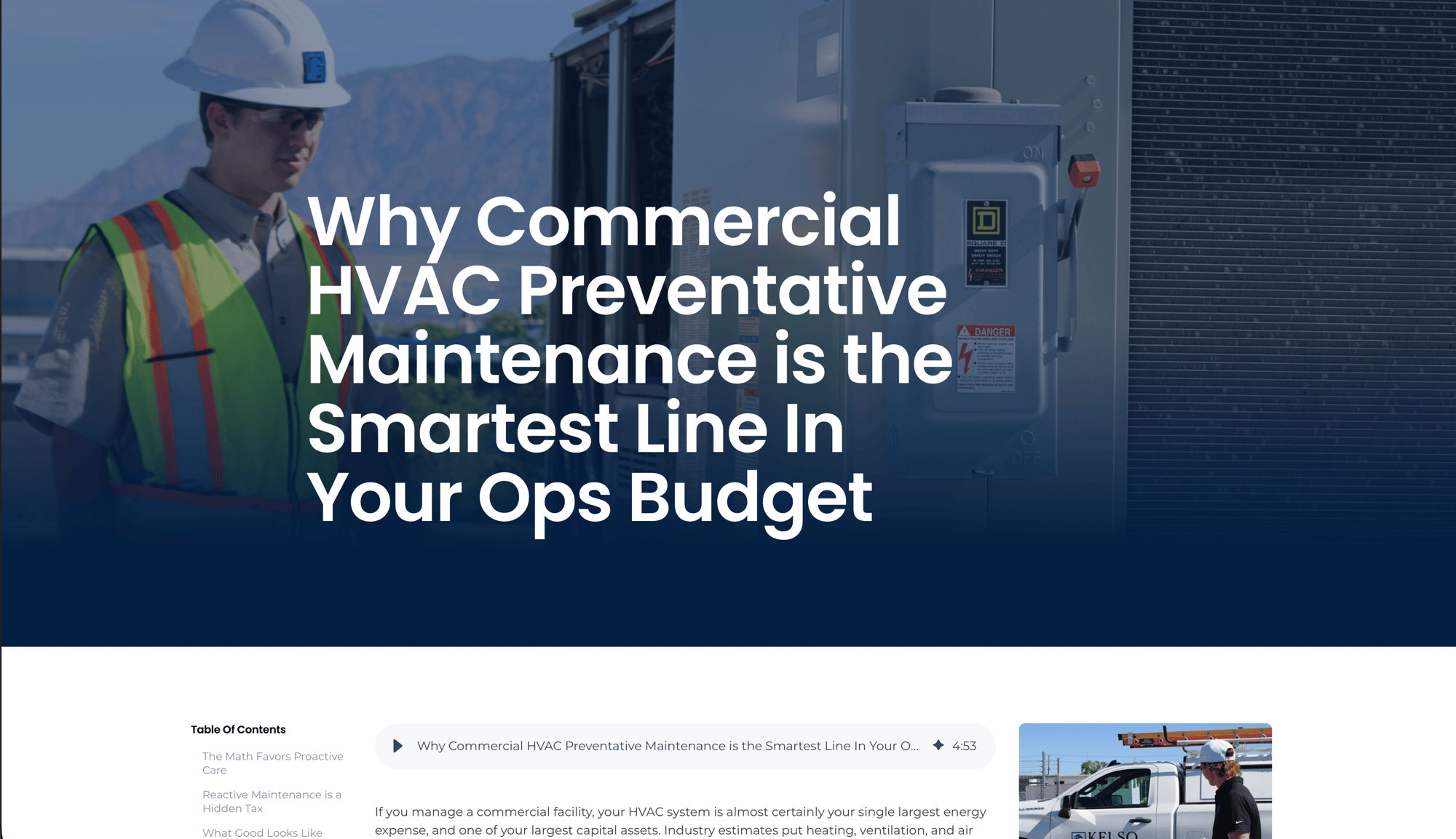 Why Commercial HVAC Preventative Maintenance is the Smartest Line In Your Ops Budget | Blog | Kelso Building Services | The Kelso Brief