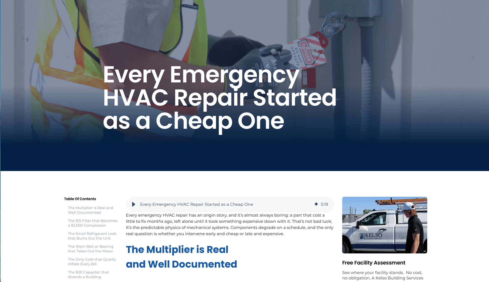 Every Emergency HVAC Repair Started as a Cheap One | Blog | Kelso Building Services | The Kelso Brief